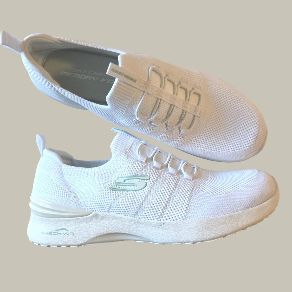 Skechers Skech-Air Dynamight Winly White Knit Slip On Sneakers 149669 Womens 11